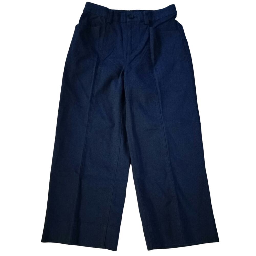 NEW Duluth Trading Co Size 4 Wide Leg Crops Crop Pants Navy Blue